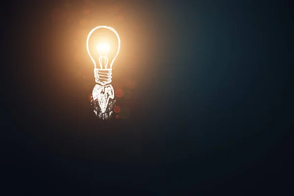 Ideenkonzept Bildung Ausbildungsmotivation Inspiration Symbol Fliegende Glühbirne Als Rakete — Stockfoto