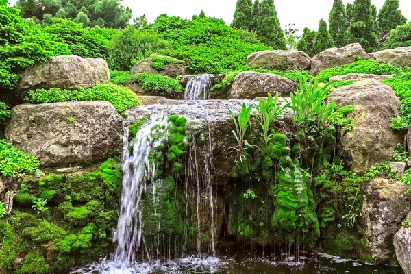 Waterfall in the garden — Stock Photo, Image