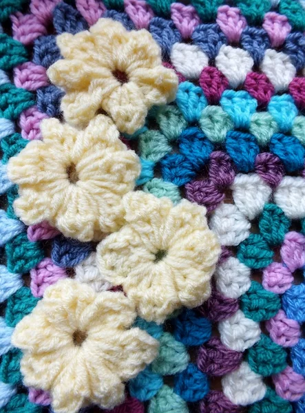 Crochet flowers — Stock Photo, Image