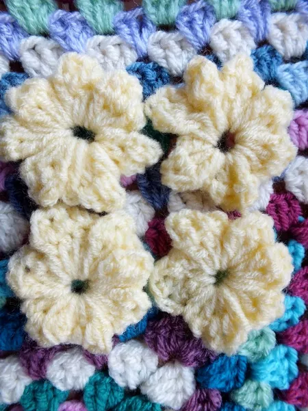 Crochet flower Square — Stock Photo, Image