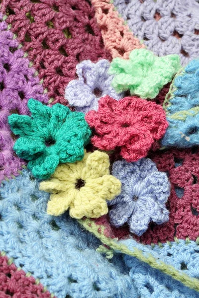 Hand Crocheted Flowers — Stock Photo, Image