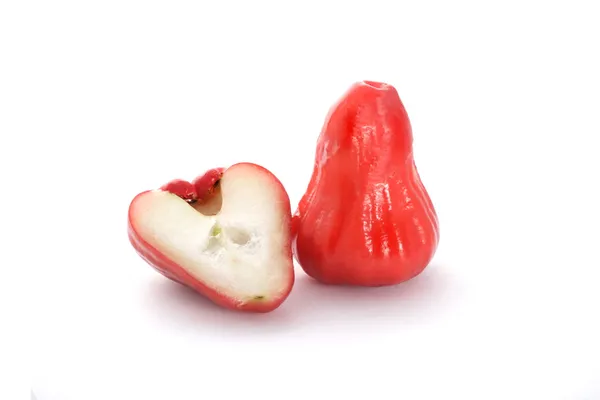 Beyaz zemin üzerine balmumu elma — Stok fotoğraf
