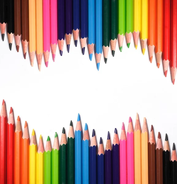 Color pencils on white background — Stock Photo, Image