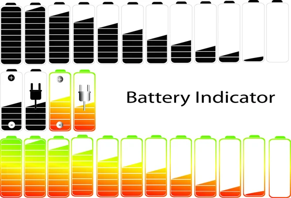Símbolos del indicador de nivel de batería —  Fotos de Stock