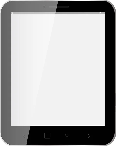 Tableta negra, pantalla en blanco — Archivo Imágenes Vectoriales