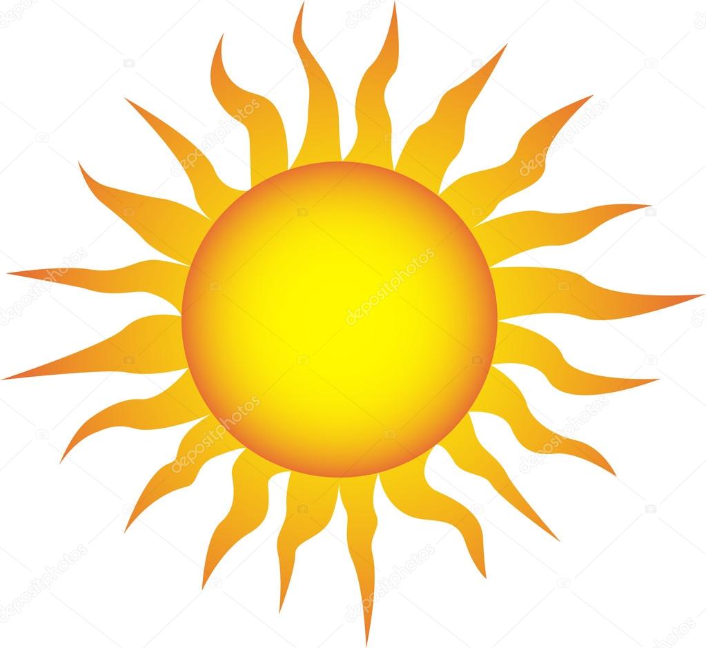 Symbol of the sun on a white background