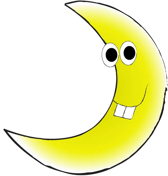 Забавная Луна с большими зубами — стоковое фото
