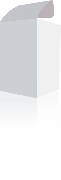 Caja blanca con reflejo, sobre fondo blanco —  Fotos de Stock