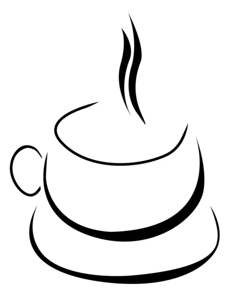 Taza de contorno — Vector de stock