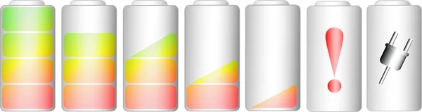 Simboli di indicatore del livello della batteria — Vettoriale Stock