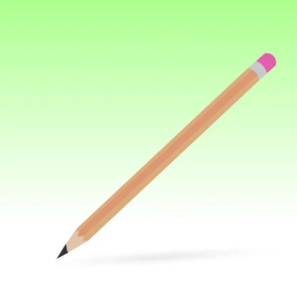 Trä blyertspenna på vit bakgrund — Stock vektor