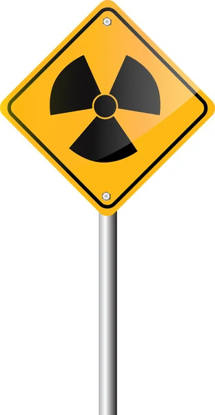 Lesklý radiační nebezpečí symbol znak — Stockový vektor
