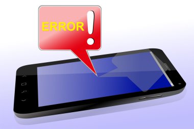 Siyah Smartphone ve hata iletisi
