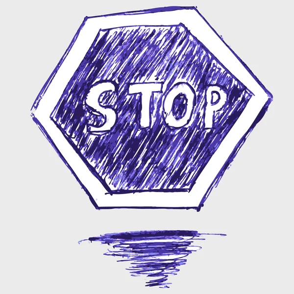 Panneau de signalisation Doodle, stop — Photo