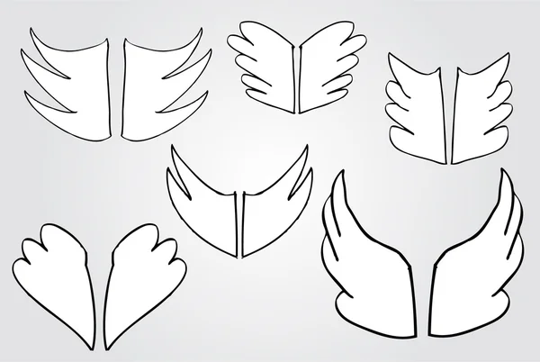 Doodle proste skrzydła — Zdjęcie stockowe
