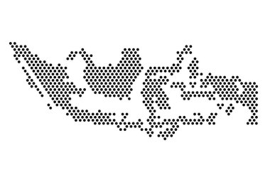 Siyah noktadan Endonezya ülkesinin basit vektör haritası