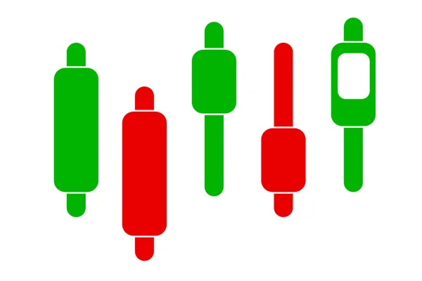 Eenvoudige Vector Green Red Candle Stick Grafische Grafiek — Stockvector