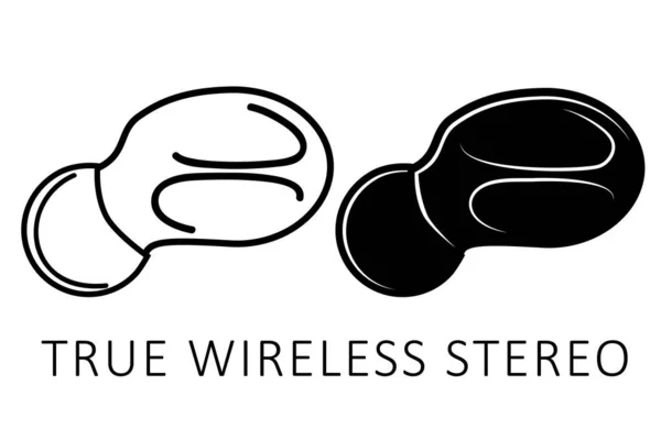 Conjunto Simples Vector Tws True Wireless Stereo —  Vetores de Stock