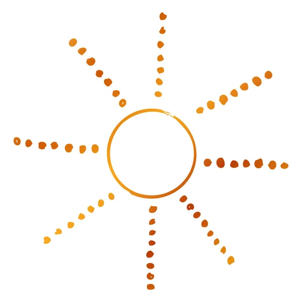 Sencillo Vector Dibujo Mano Boceto Golden Sunburst Sun Burst Aislado — Archivo Imágenes Vectoriales