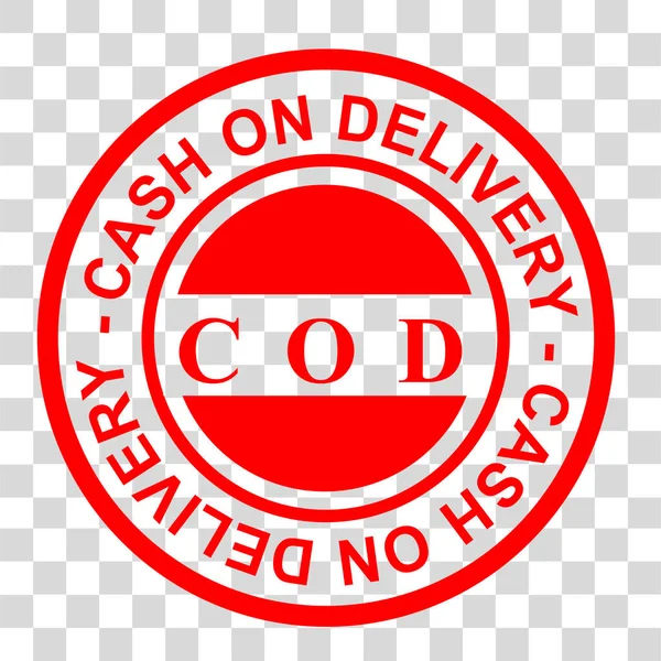 Simples Vector Red Circle Rubber Stamp Cash Delivery Cod Fundo —  Vetores de Stock