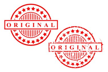 2 Biçim Vektörü Kırmızı Çember Lastik Damga Efekti, Özgün