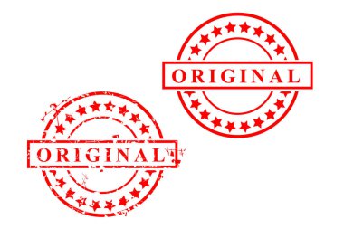 2 Biçim Vektörü Kırmızı Çember Lastik Damga Efekti, Özgün