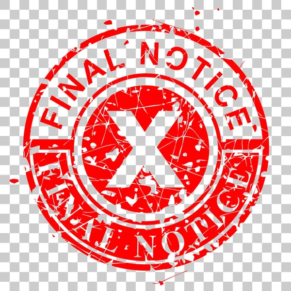 Simple Vector Red Circle Rubber Stamp Final Notice Transparent Effect — Stock Vector
