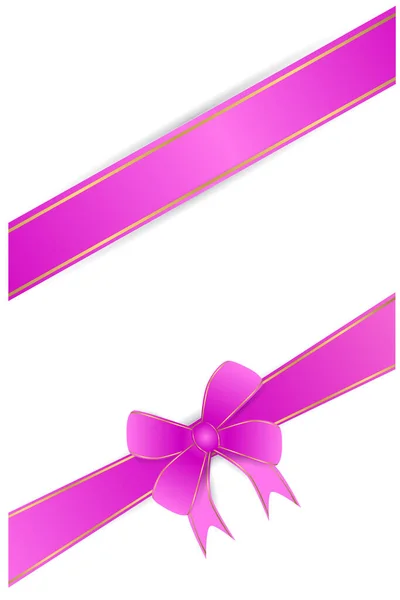 Egyszerű Vector Mock Purple Ribbon Fehér Alapon — Stock Vector