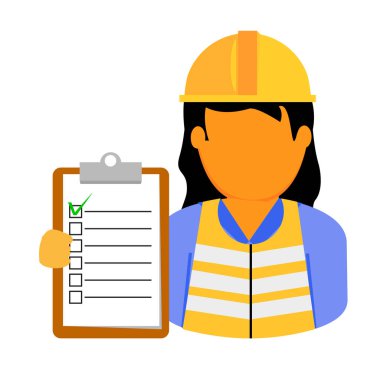 Basit Vektör Mühendisi Kadın Kontrol Listesi Kağıdı 