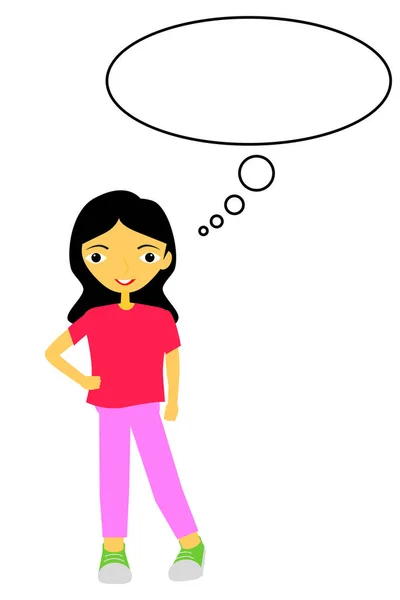 Απλό Διανυσματικό Κορίτσι Λέει Κάτι Φούσκα Μιλάμε — Διανυσματικό Αρχείο