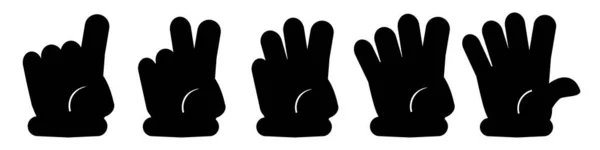 Set Vector Silhouette Doodle Counting Vote Hand Con Guante — Archivo Imágenes Vectoriales