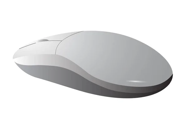 Vetor Mouse Computador Simples Sem Fio Isolado Branco — Vetor de Stock