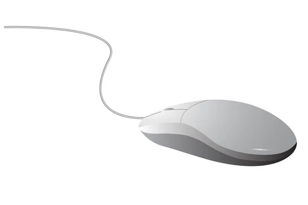 Vetor Simples Mouse Computador Isolado Branco —  Vetores de Stock