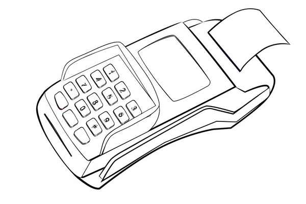 Eenvoudige Vector Hand Draw Sketch Edc Machine Geïsoleerd Wit — Stockvector