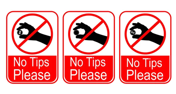 Simple Vector Prohibited Sign Bitte Keine Tipps Rupiah Dollar Blank — Stockvektor