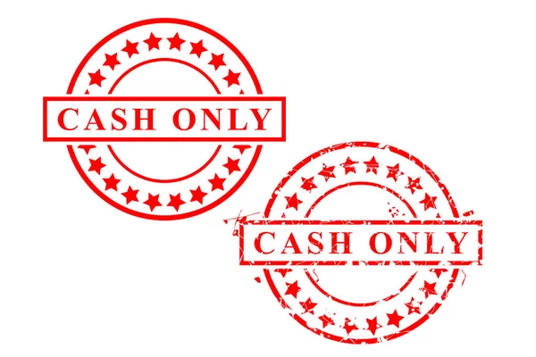 Simple Vector Set Red Circle Rubber Stamp Effect Only Cash — стоковый вектор