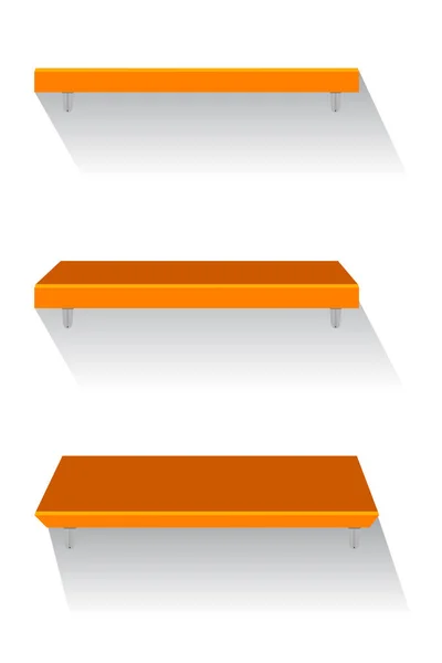 Einfaches Vector Wood Set Hängeboden Drei Standpunkten — Stockvektor