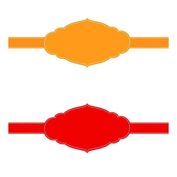 Basit Vektör Set Kahverengi Kırmızı Şablon Başlık Çerçevesi Beyaz Üzerinde — Stok Vektör