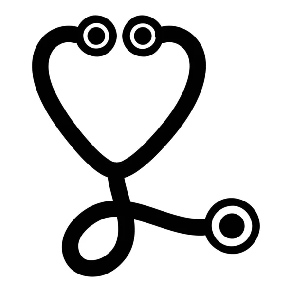 Vector Simple Symbol Stethoscope White Background — 스톡 벡터