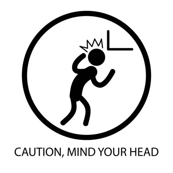 Simple Vector Warning Sign Mind Your Head — Stockový vektor