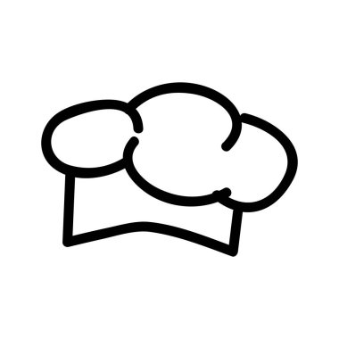 Basit Vektör karalama stili, Beyaz arkaplanda şef şapkası