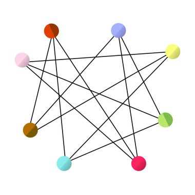 Birbirine bağlanan basit vektör illüstrasyonu 