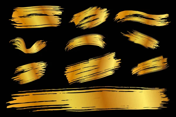 Basit Set 10 Vektör Altın Büyük çizgi karala