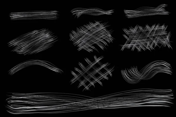简单集10向量多重银或Chrome行笔迹 — 图库矢量图片