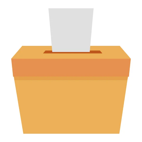 Simple Vector Brown Vote Box White Background — Stock Vector
