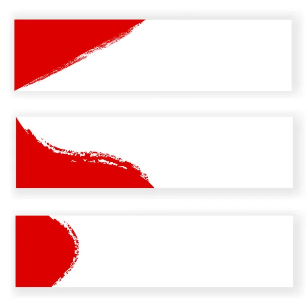 ベクター3バリアントテンプレート インドネシア独立記念日のお祝いのためのホワイトバナー上の赤いクレヨンをスクリブル テキスト配置エリア — ストックベクタ