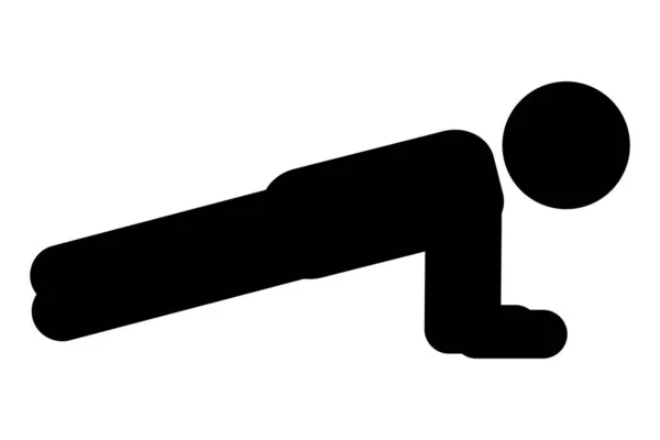 Simple Vector Stick Man Workout Plank Isoliert Auf Weiß — Stockvektor