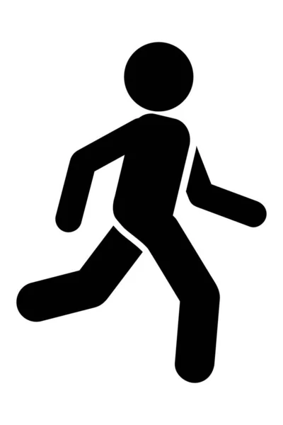 Simple Vector Stick Hombre Correr Trotar Deporte Cardio Aislado Blanco — Archivo Imágenes Vectoriales