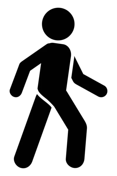 Simple Vector Stick Hombre Caminando Deporte Cardio Aislado Blanco — Vector de stock