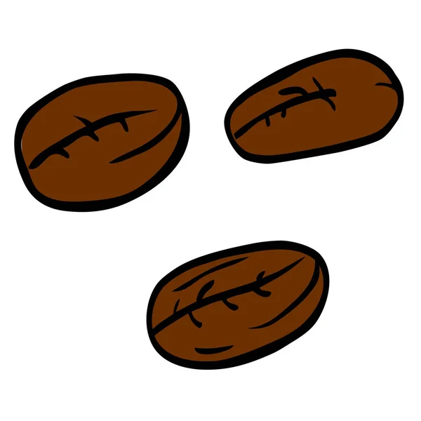 Simple Set Vector Hand Draw Sketch Coffee Bean — Vector de stock